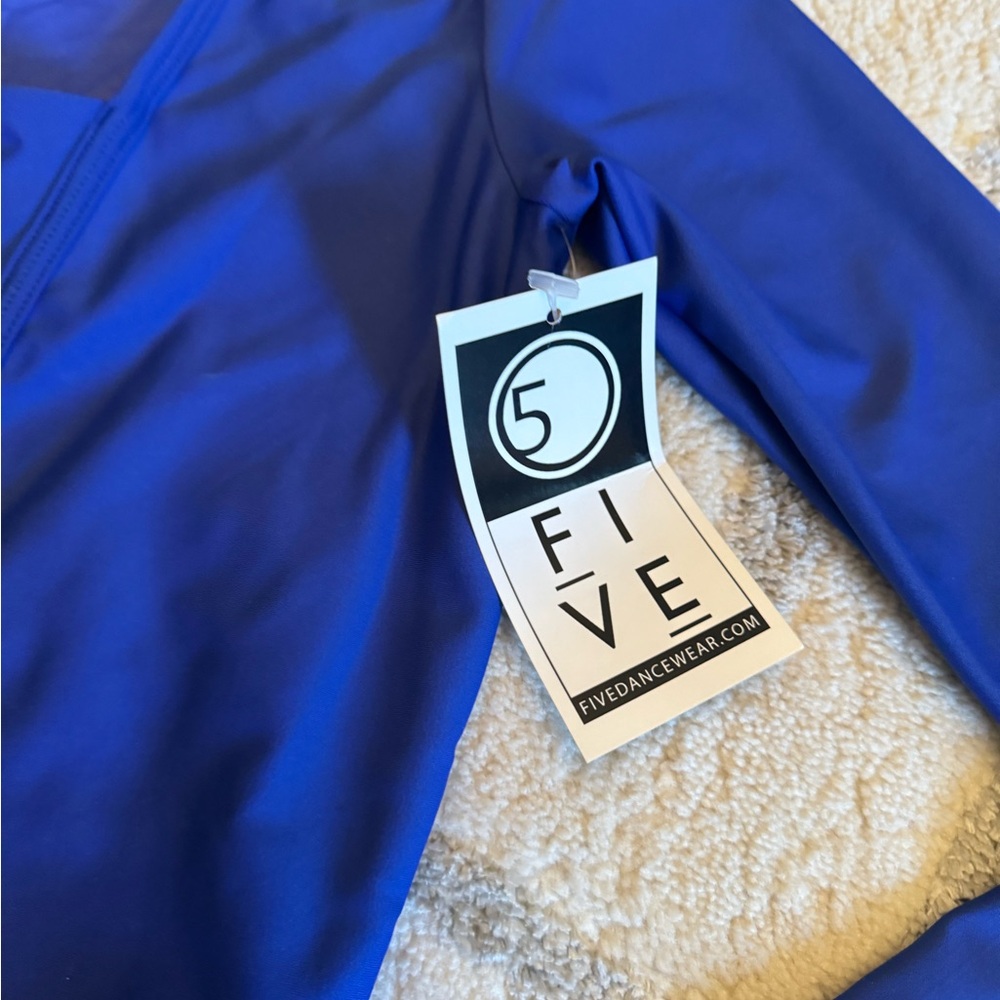 Five Dancewear Blue Long Sleeve Leotard NEW WITH TAGS